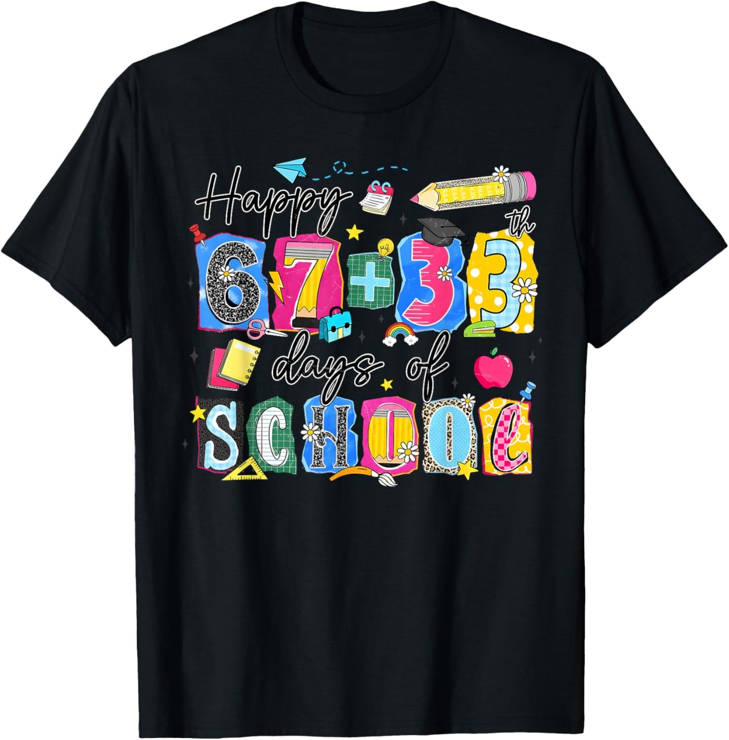 I Survived 67 33 100 Days of School 100th Day Teacher Kids T-Shirt - T-Shirt | Black