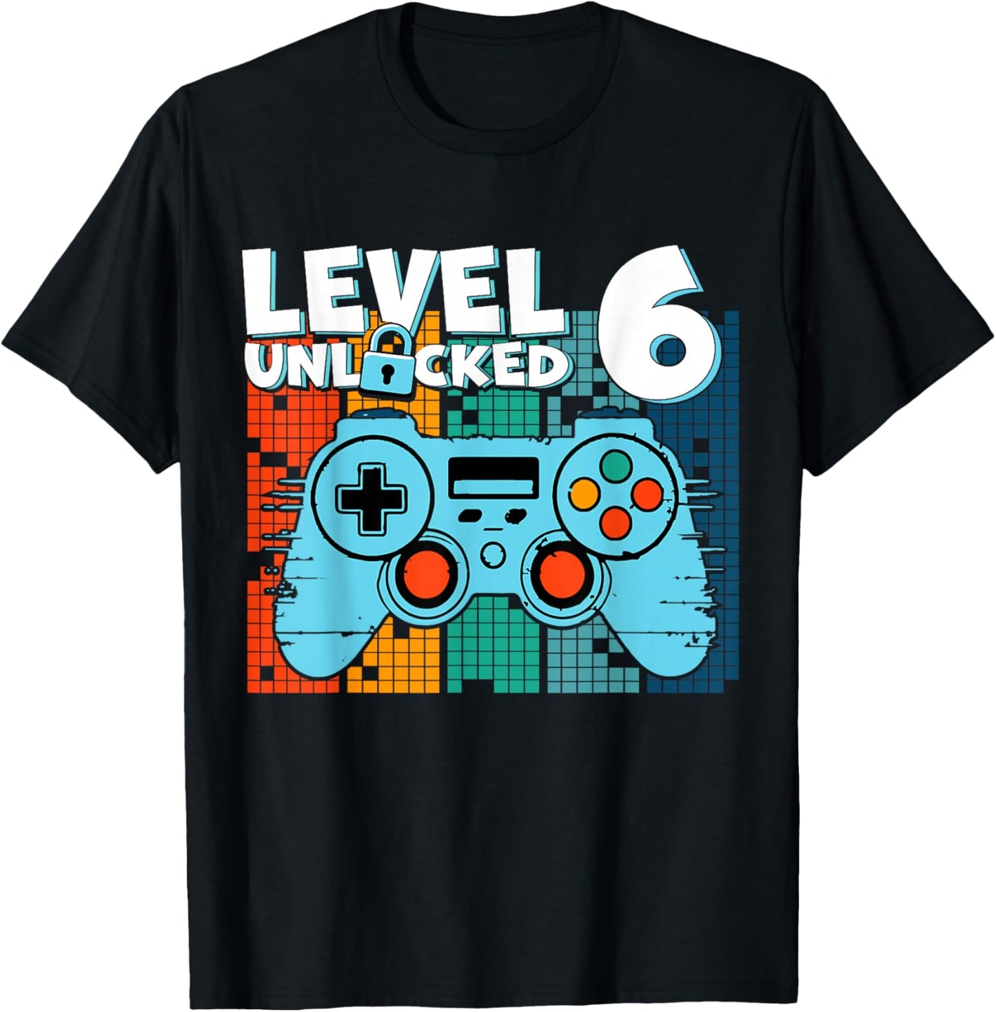 Level 6 Unlocked 6th Birthday 6 Year Old Gamer T-Shirt - T-Shirt | Black