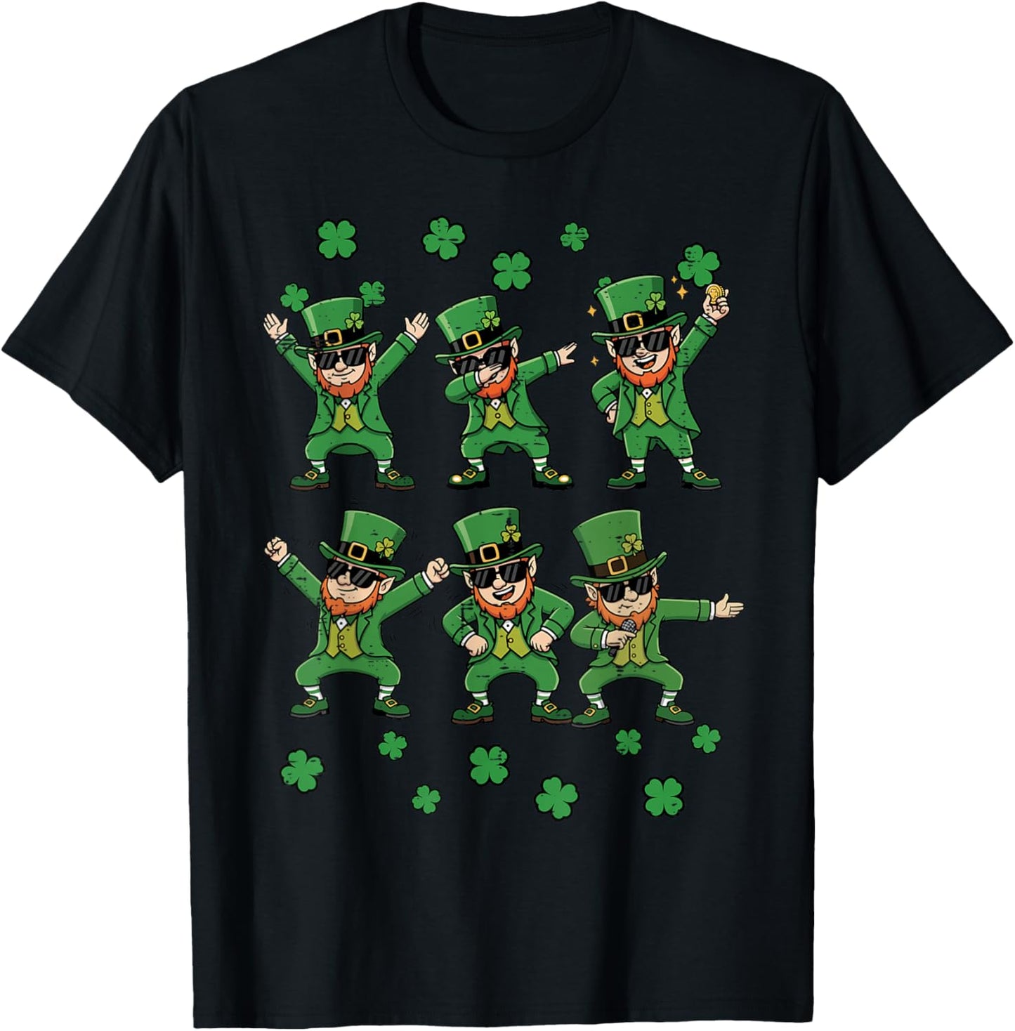 St Patricks Day Leprechaun Poses Saint Pattys Kids Men Women T-Shirt - T-Shirt | Black