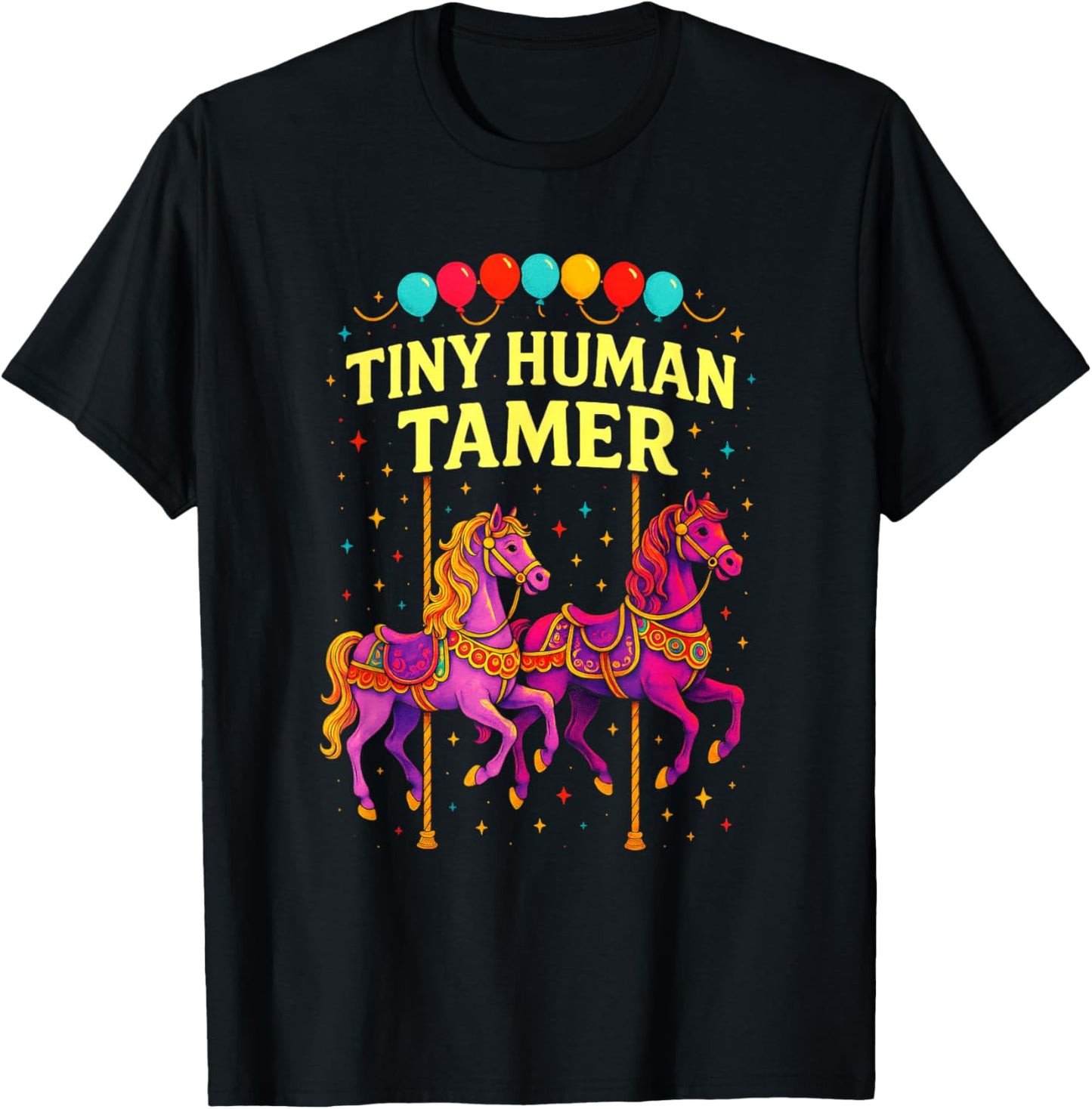Tiny Human Tamer - Circus Clown Performer Art T-Shirt - T-Shirt | Black