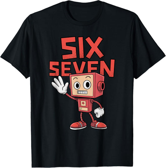 Funny Meme 67 Six Seven 6 7 Italian Brainrot Kids T-Shirt - T-Shirt | Black
