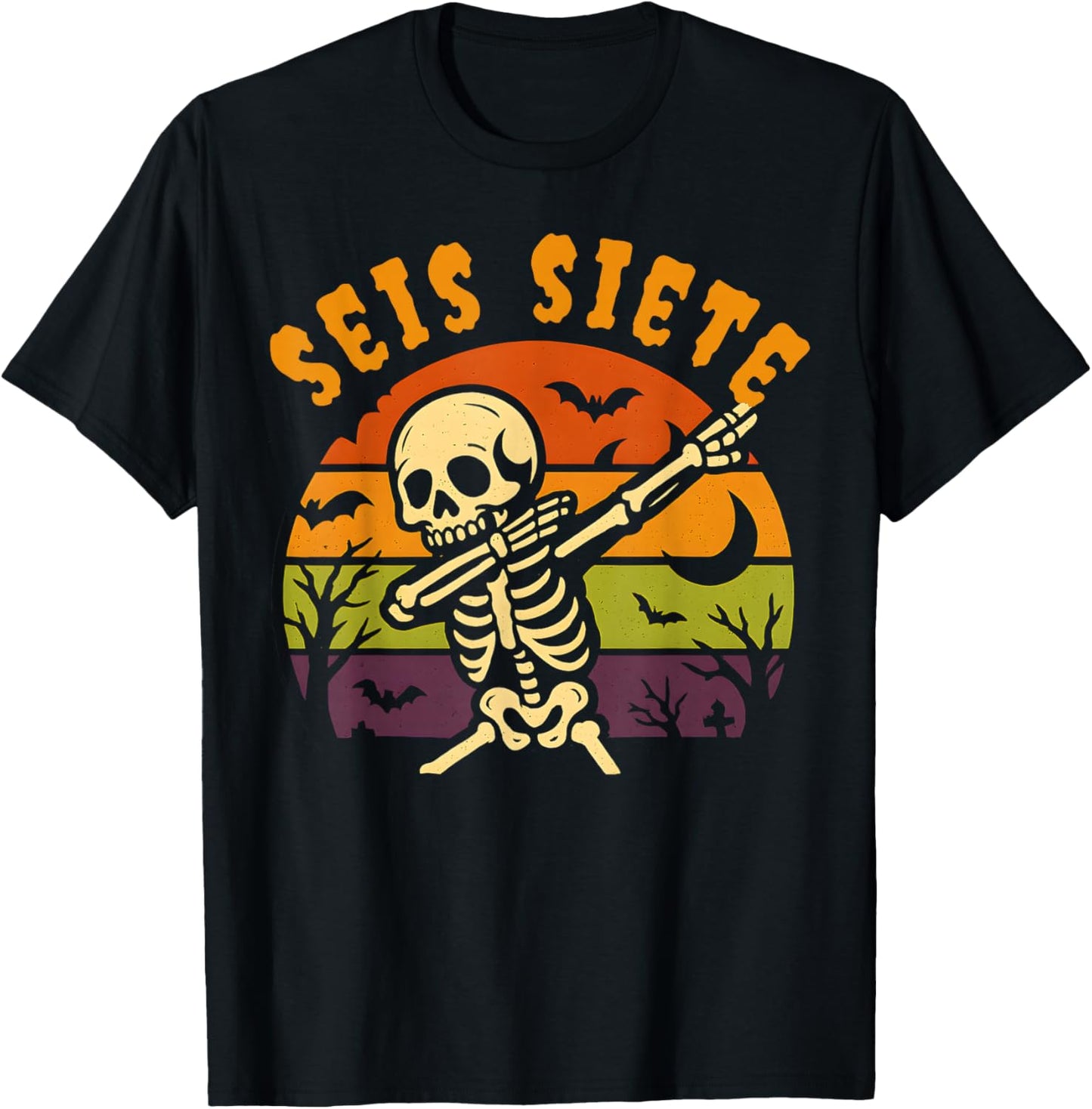 SEIS Siete Spanish Halloween 67 Boys Kids Six Seven Espanol T-Shirt - T-Shirt | Black
