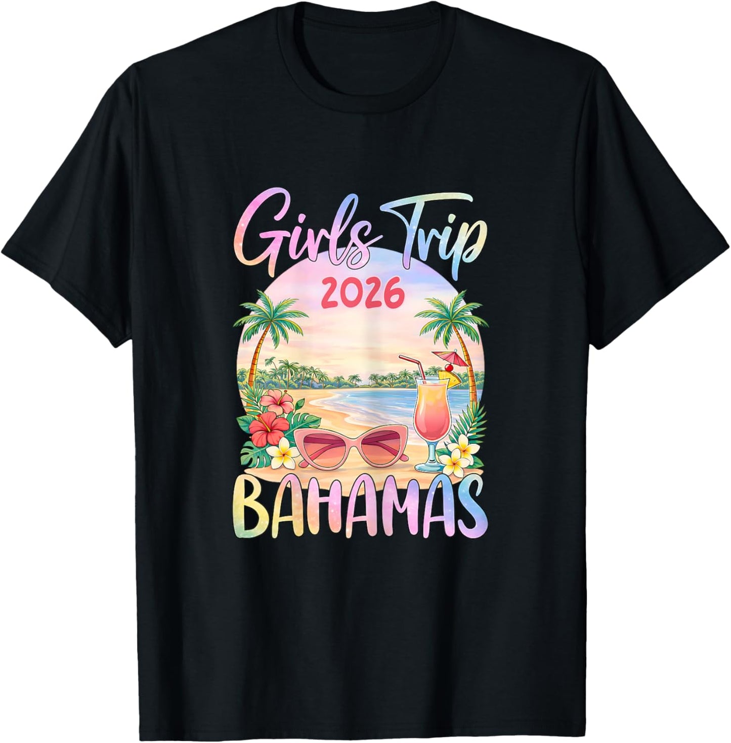 Girls Trip 2026 Bahamas Beach Vacation T-Shirt - T-Shirt | Black