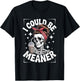 I Could Be Meaner Skeleton Messy Bun Bandana Drinking Iced T-Shirt - T-Shirt | Black