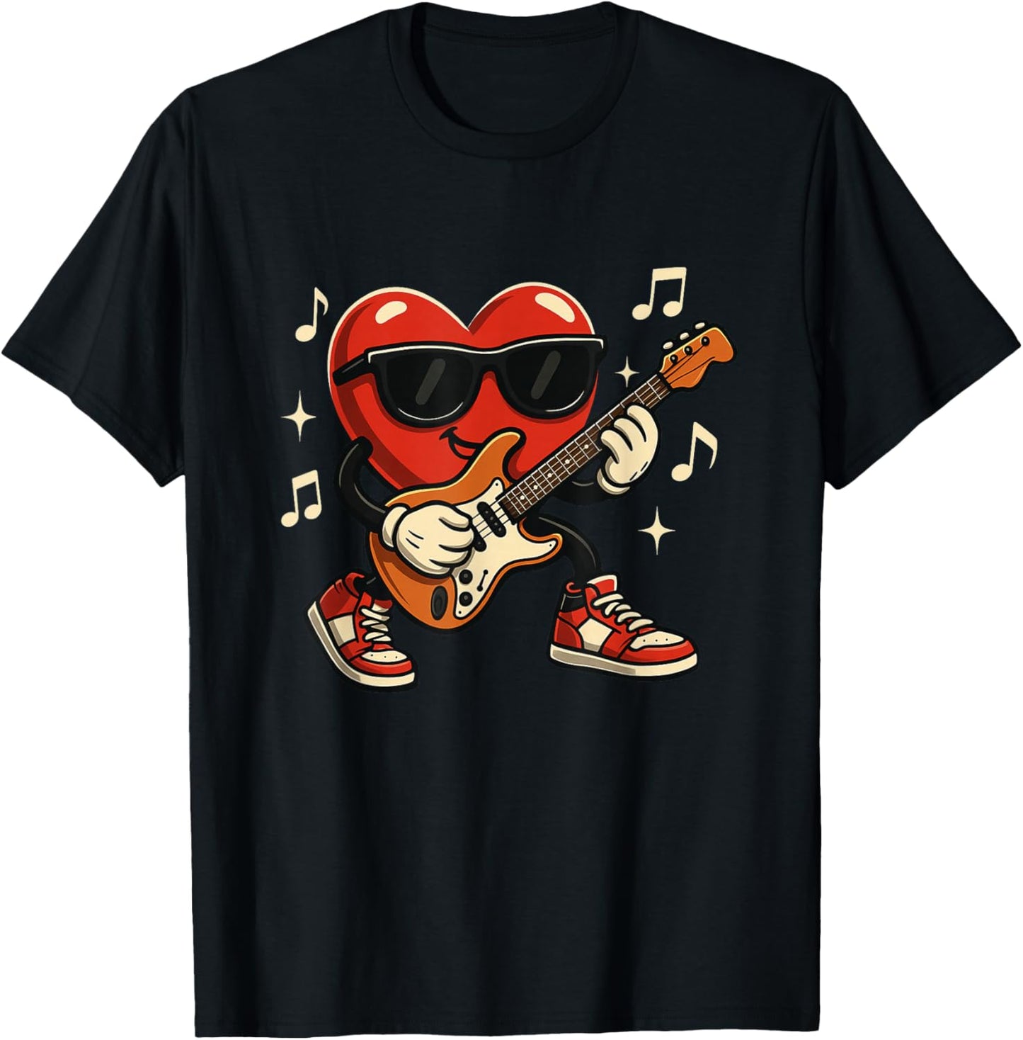 Guitar Player Valentine's Day Guitarist Teen Boys Men T-Shirt - T-Shirt | Black