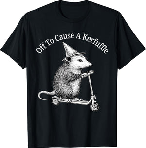 Off to Cause A Kerfuffle Funny Possum Meme Opossum T-Shirt - T-Shirt | Black