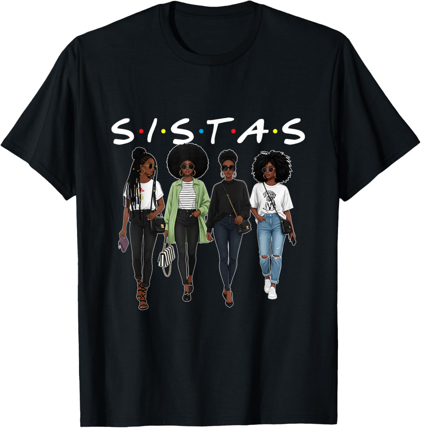 Sistas - Black History Month African Roots Melanin Pride T-Shirt - T-Shirt | Black