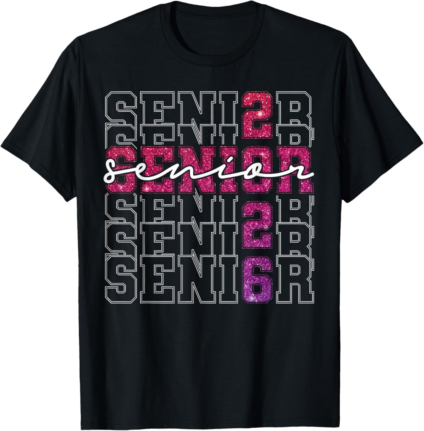 Senior 2026 Class of 2026 Graduation 2026 Pink Girl Women T-Shirt - T-Shirt | Black