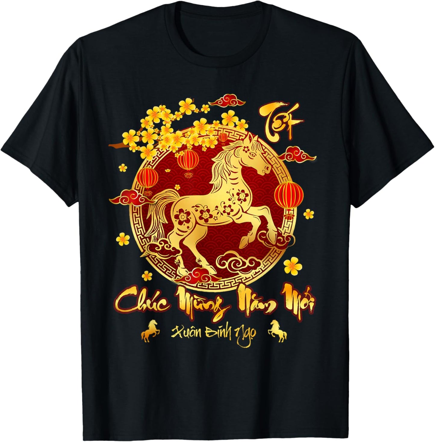 Vietnamese Lunar New Year 2026 TET Viet Chuc Mung NAM Moi T-Shirt - T-Shirt | Black