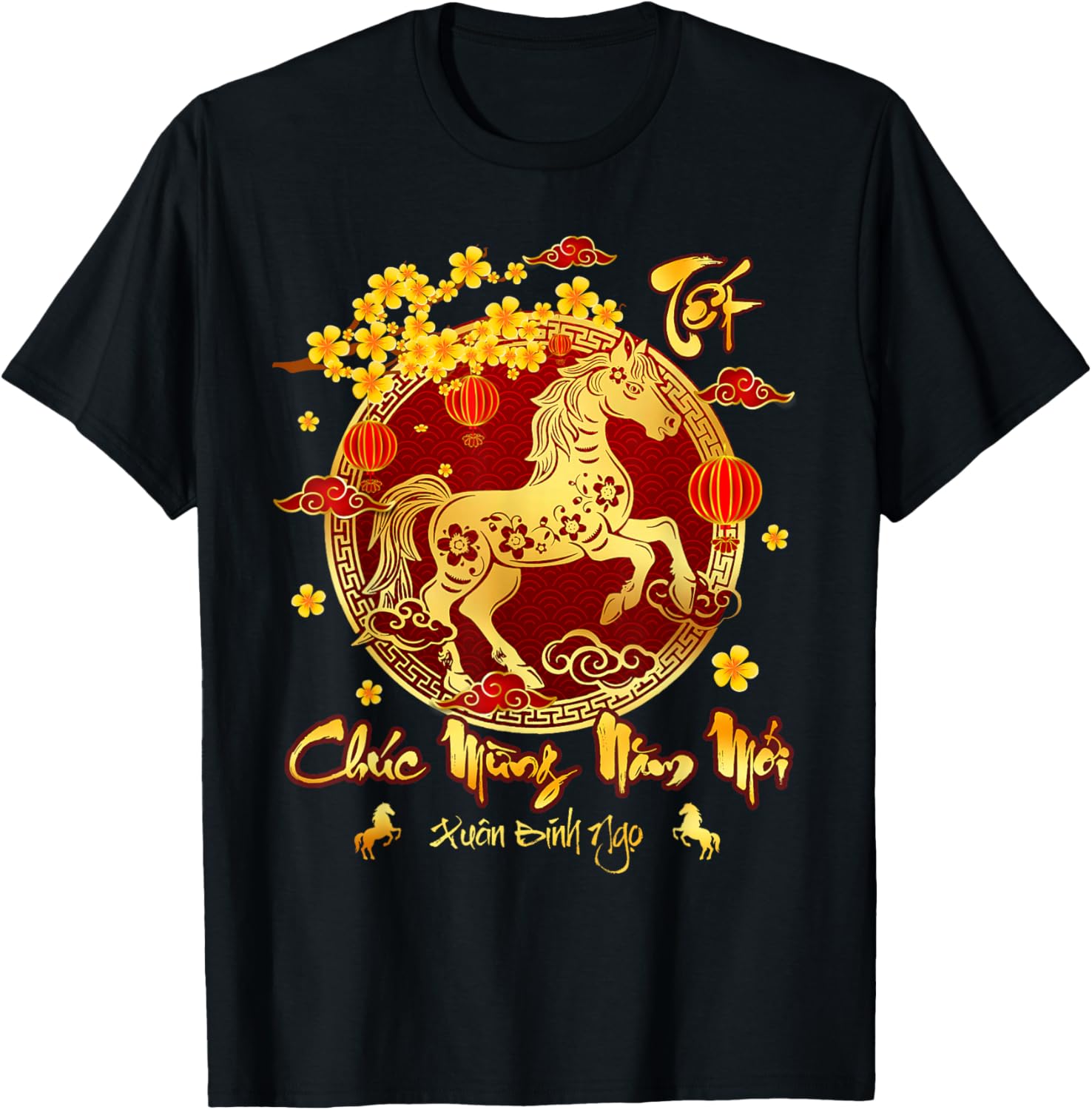 Vietnamese Lunar New Year 2026 TET Viet Chuc Mung NAM Moi T-Shirt - T-Shirt | Black