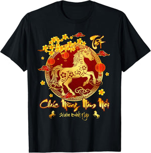 Vietnamese Lunar New Year 2026 TET Viet Chuc Mung NAM Moi T-Shirt - T-Shirt | Black