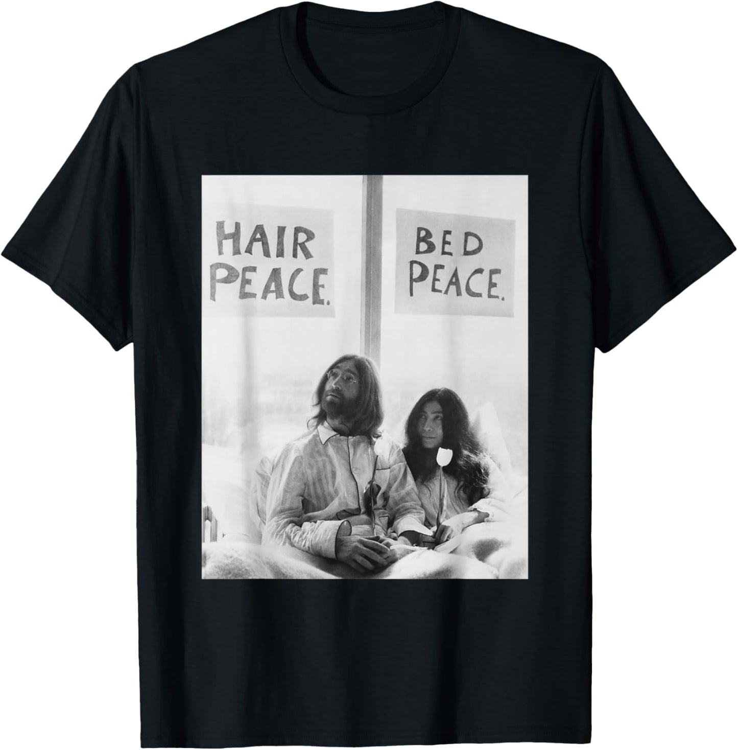 John Lennon Yoko ONO The Beatles Anti-War Bed-in 1969 T-Shirt - T-Shirt | Black