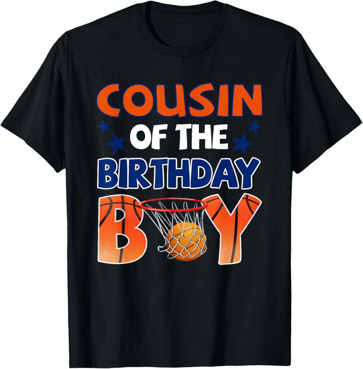 Basketball Cousin of The Birthday Boy Family Matching T-Shirt - T-Shirt | Black