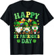 Happy St. Patrick's Day Gnomes Shenanigans Irish Shamrock T-Shirt - T-Shirt | Black