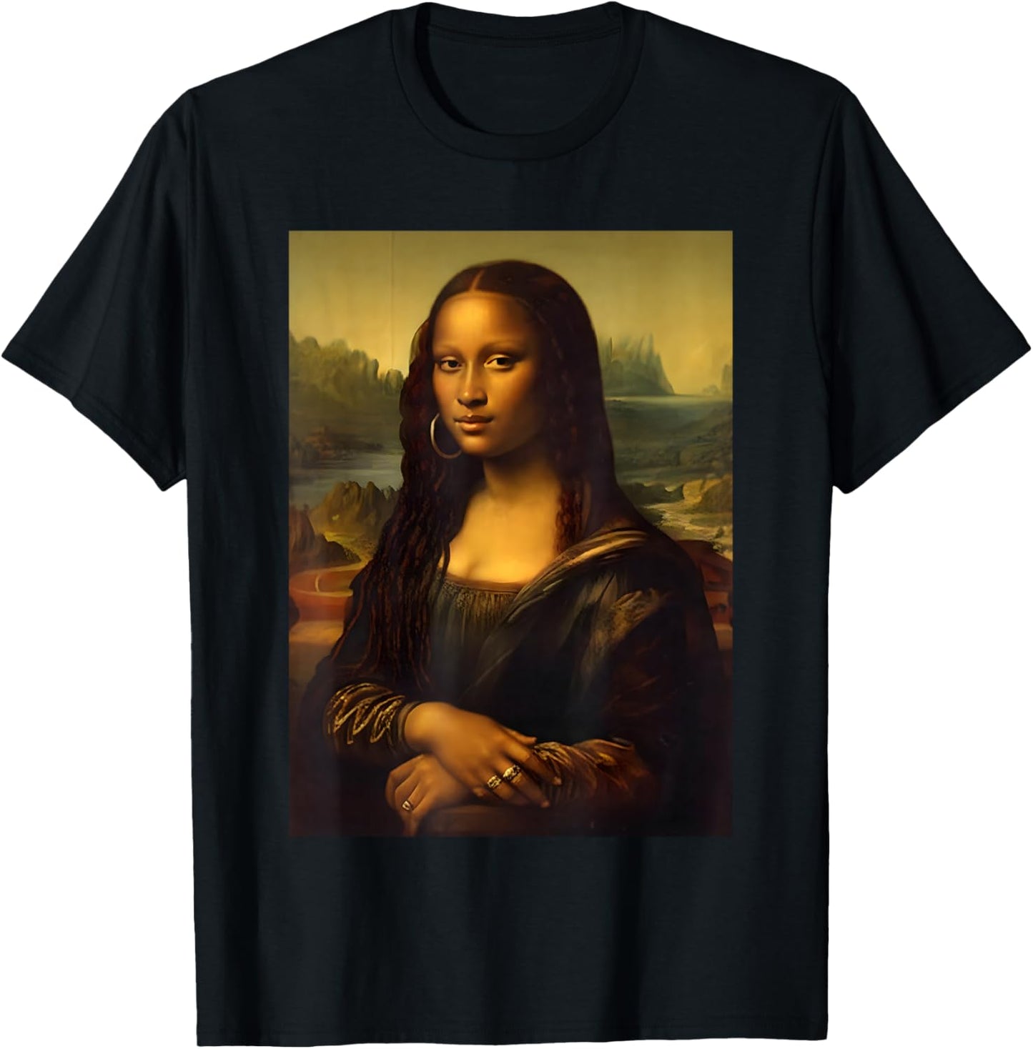 Black Mona Lisa African American Black History Month T-Shirt - T-Shirt | Black