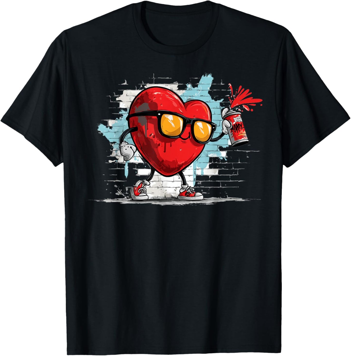 Graffiti Heart Graffiti Tag Urban Art Street Valentine's Day T-Shirt - T-Shirt | Black