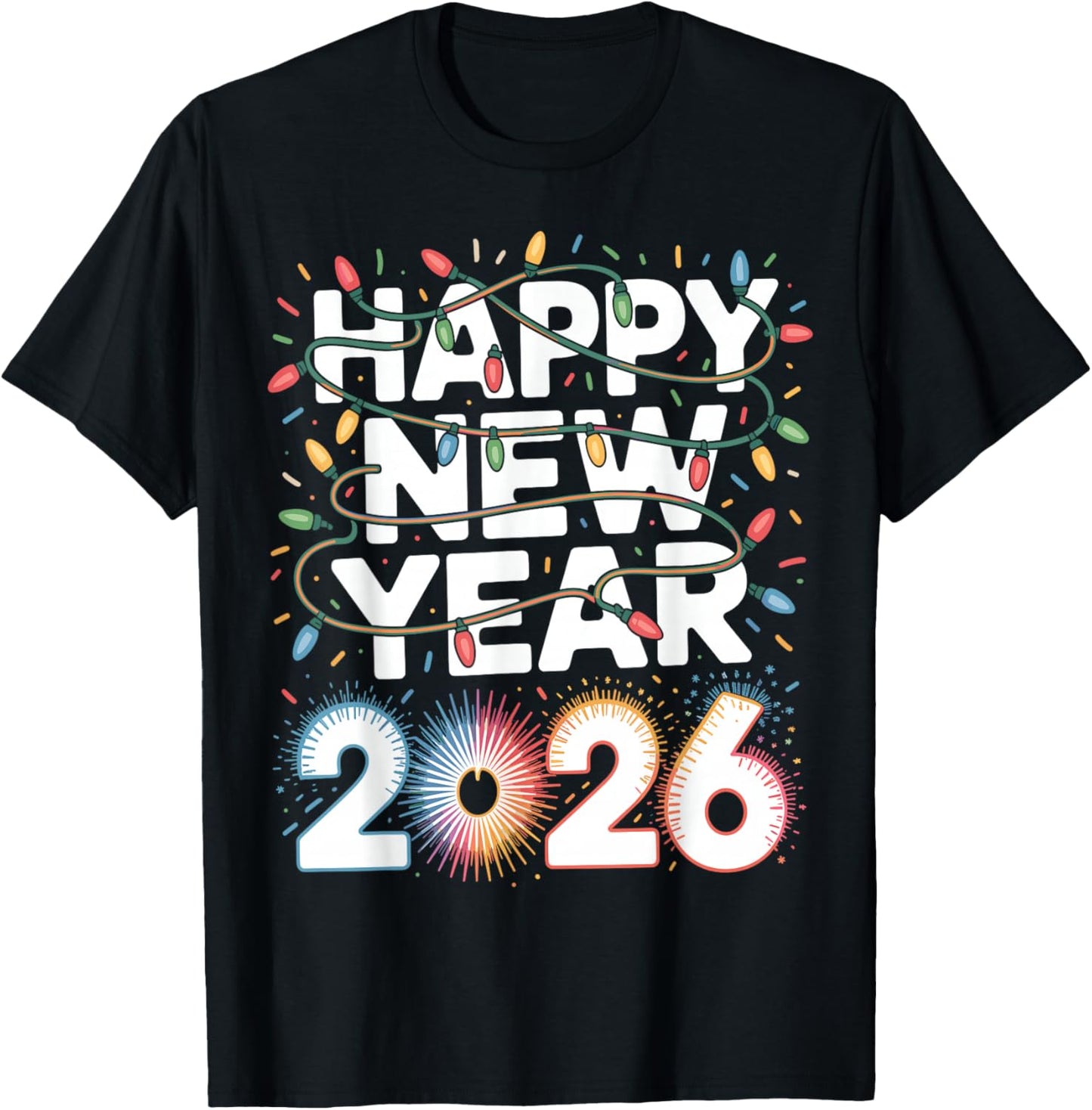 Happy New Year 2026 Sparkle Shirt T-Shirt - T-Shirt | Black