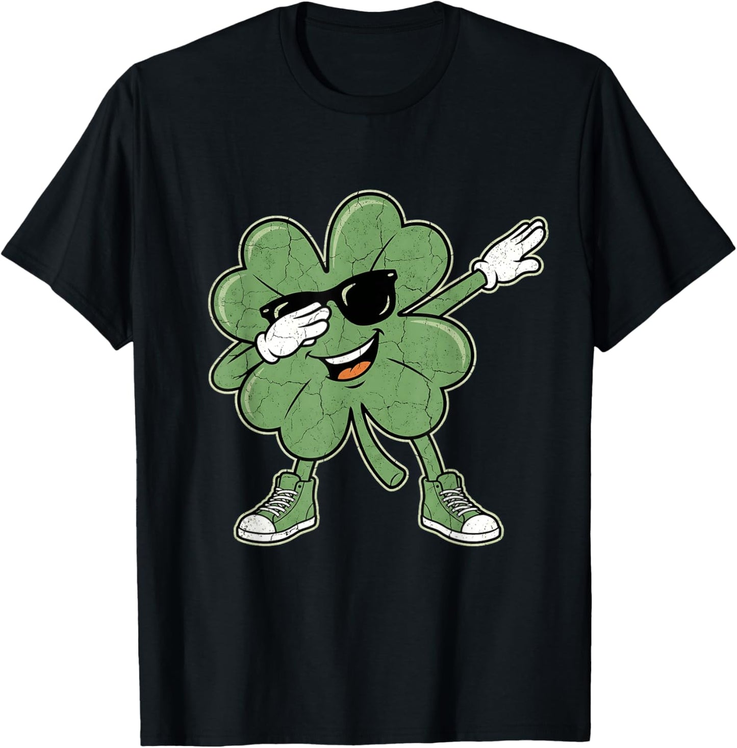 Dabbing Shamrock St Patricks Day Boys Kids St Paddys Pattys T-Shirt - T-Shirt | Black