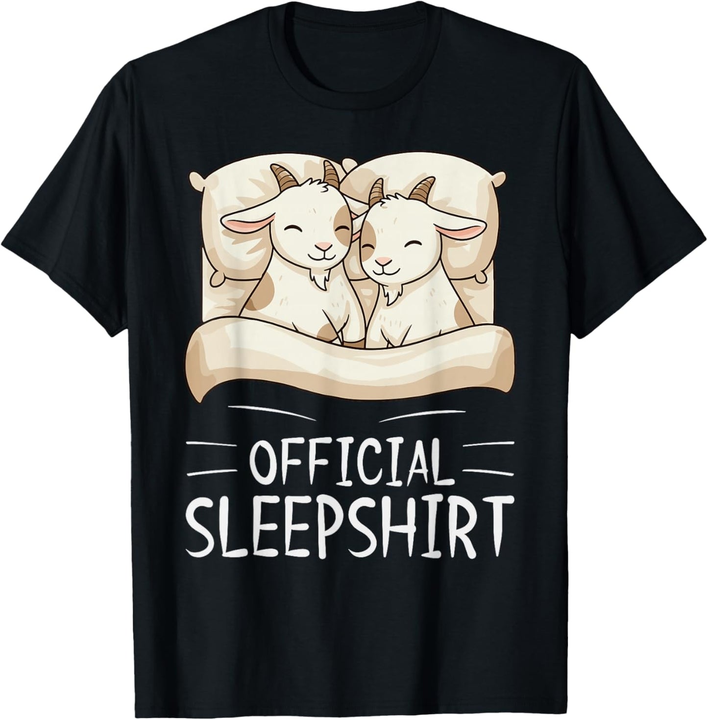 Goat Animal Official Sleepshirt Pajamas Nightgown T-Shirt - T-Shirt | Black