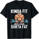 Kinda Fit Sorta Fat Funny Gym Body Cute Bear Retro T-Shirt - T-Shirt | Black
