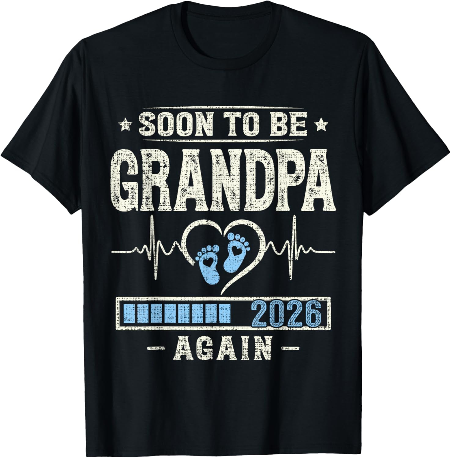 Soon to Be Grandpa Again 2026 Pregnancy Expecting Baby Funny T-Shirt - T-Shirt | Black