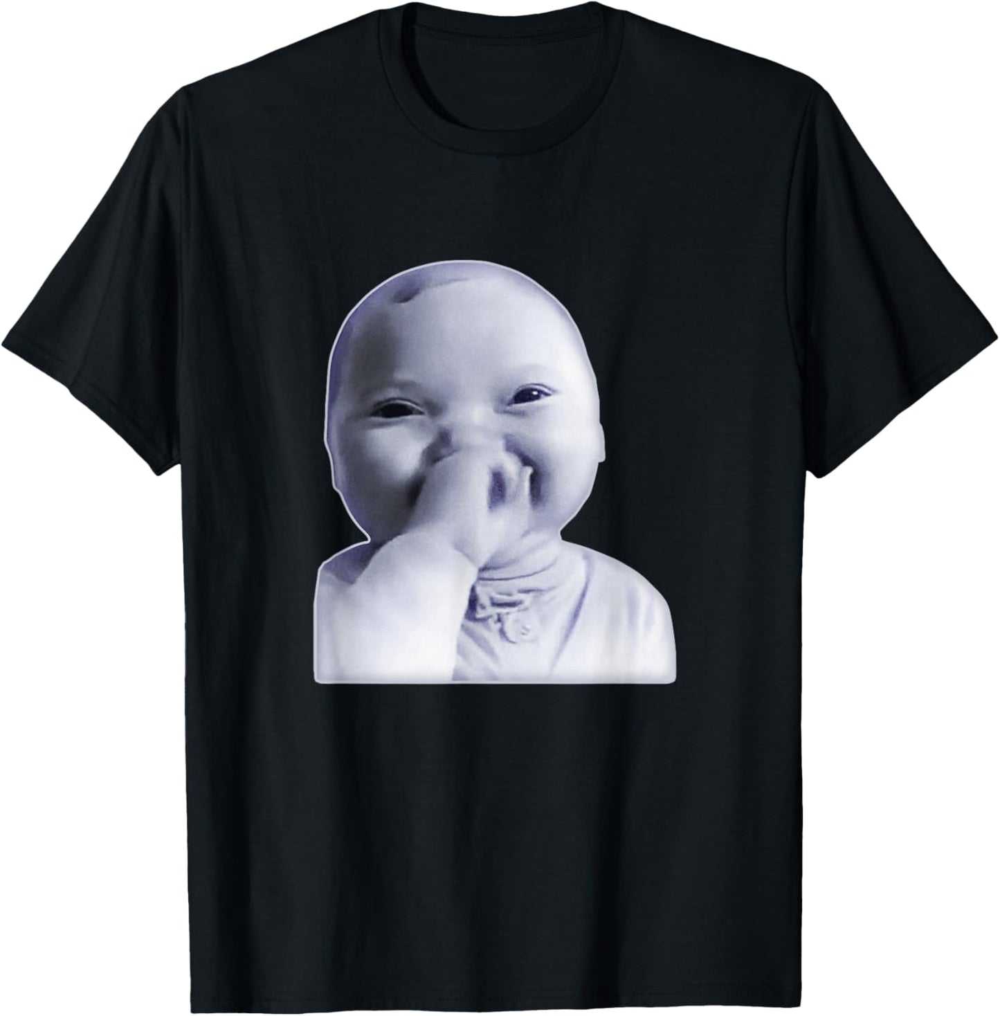 AI Baby Holding Laugh Retro T-Shirt - T-Shirt | Black