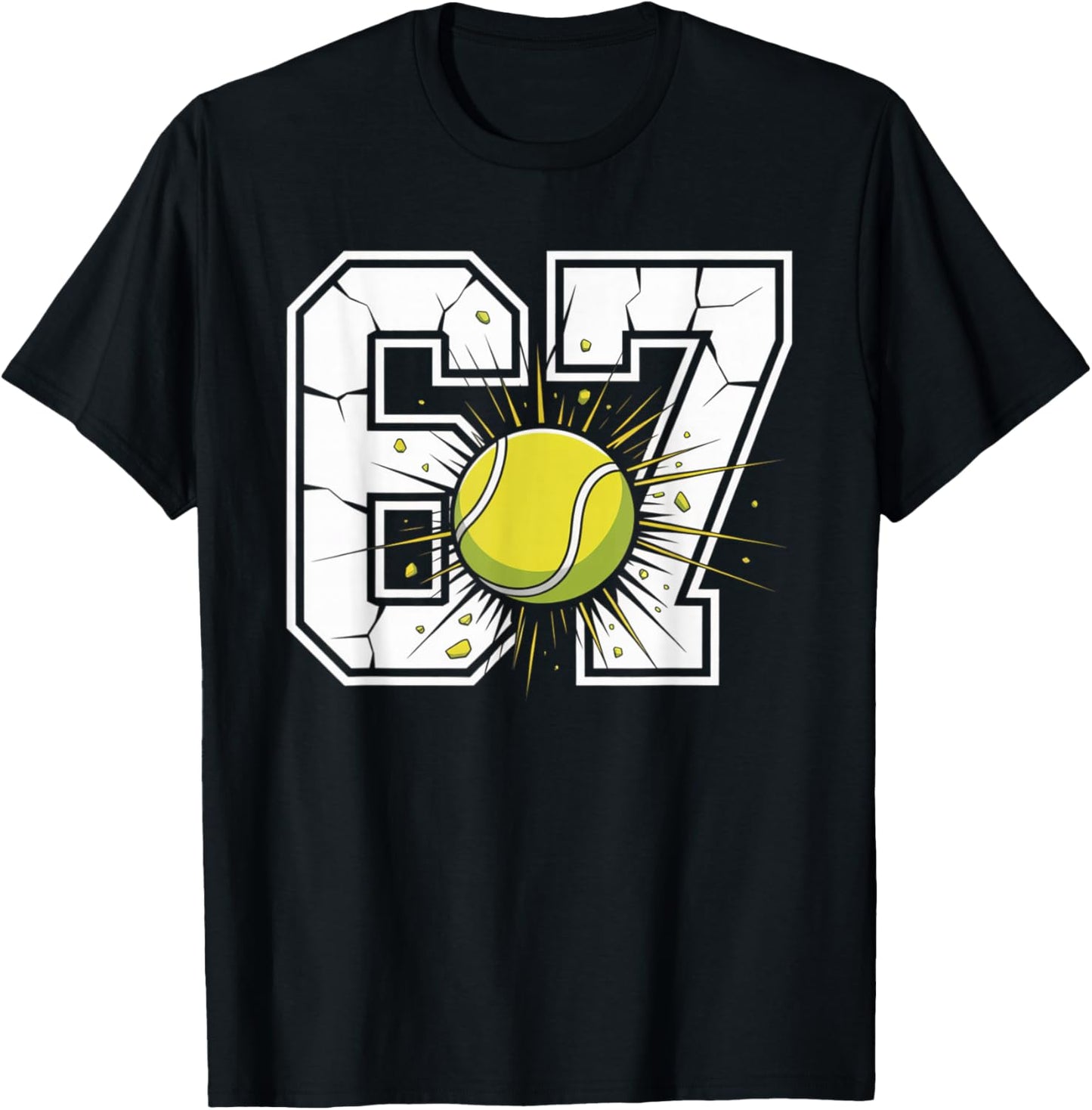 67 Tennis 6 7 Meme Six Seven Sports Kids Men Women T-Shirt - T-Shirt | Black