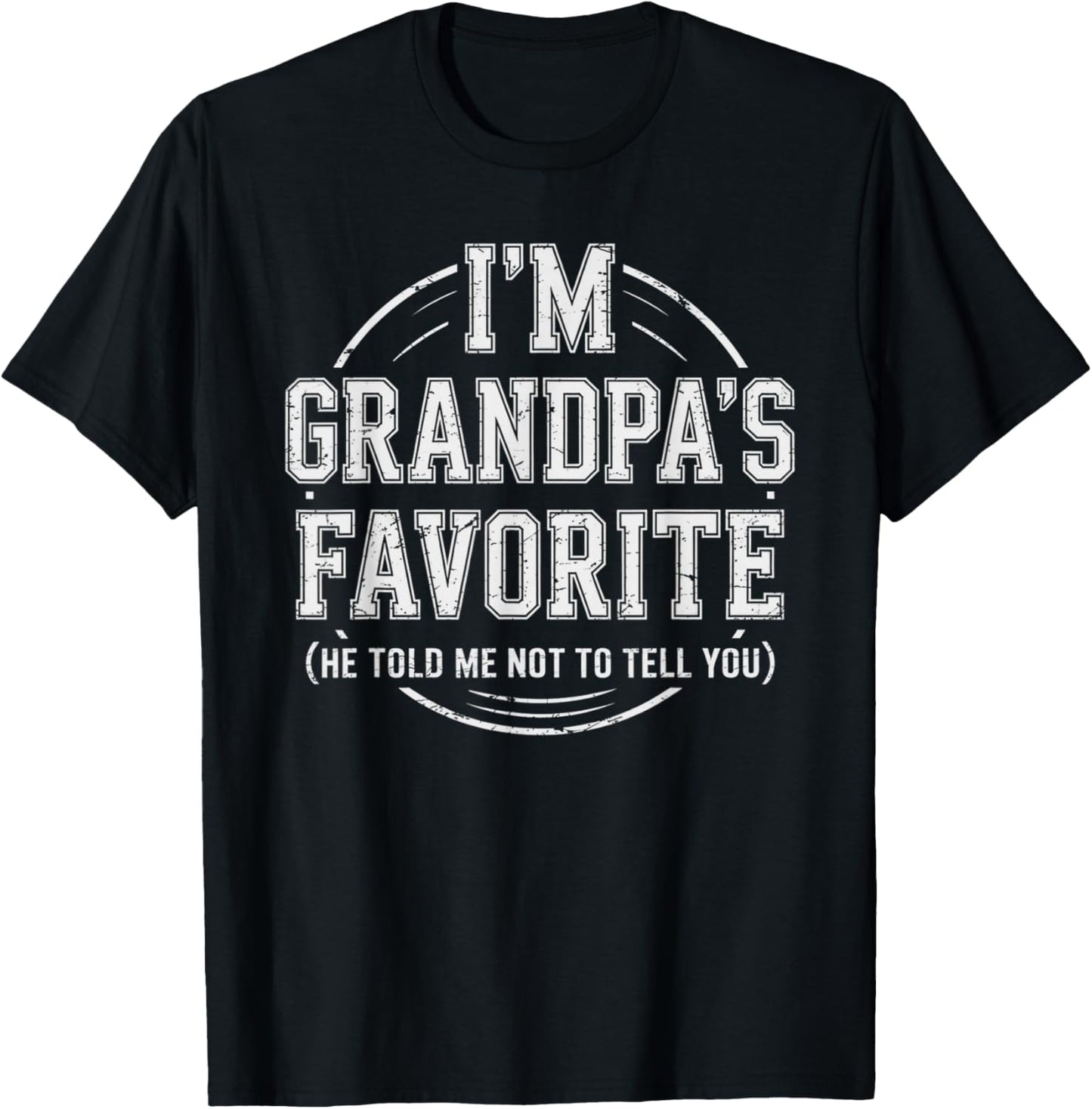 Grandpa's Favorite Grandchild Funny Grandson Granddaughter T-Shirt - T-Shirt | Black