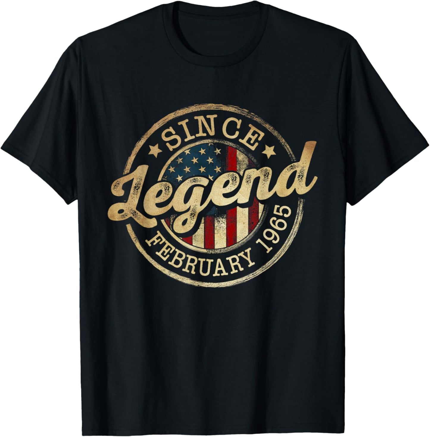 Legend Since February 1965 Vintage 61st Birthday Classic T-Shirt - T-Shirt | Black