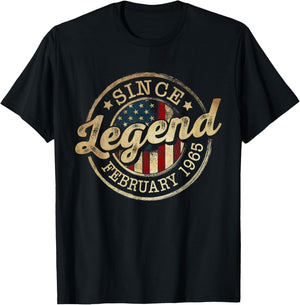 Legend Since February 1965 Vintage 61st Birthday Classic T-Shirt - T-Shirt | Black