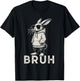 Bruh Bunny Face with Sunglasses Easter Day for Boys Men Kids T-Shirt - T-Shirt | Black