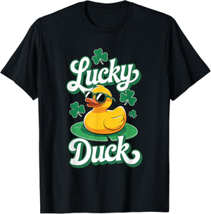 Lucky Duck St Patrick's Day Rubber Ducky T-Shirt - T-Shirt | Black