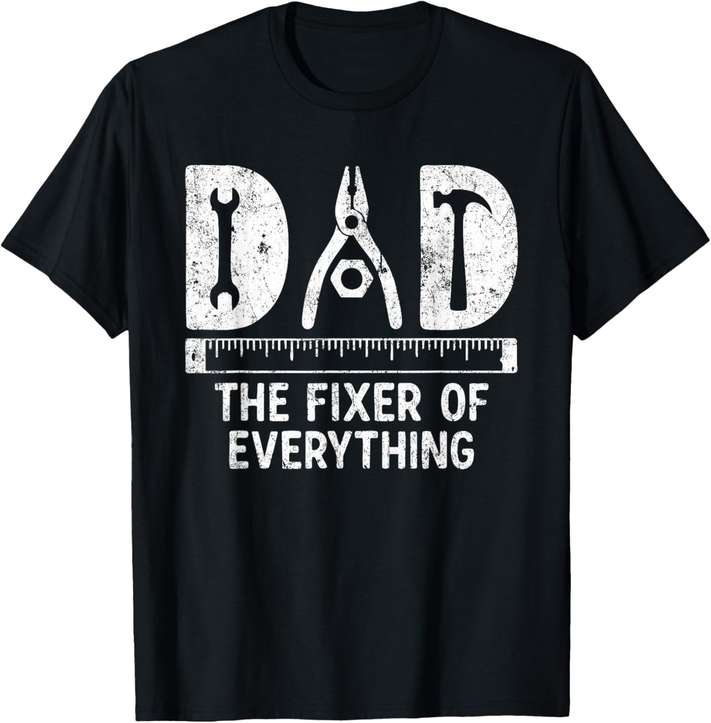 Dad The Fixer of Everything Funny Dads Handyman Tools T-Shirt - T-Shirt | Black