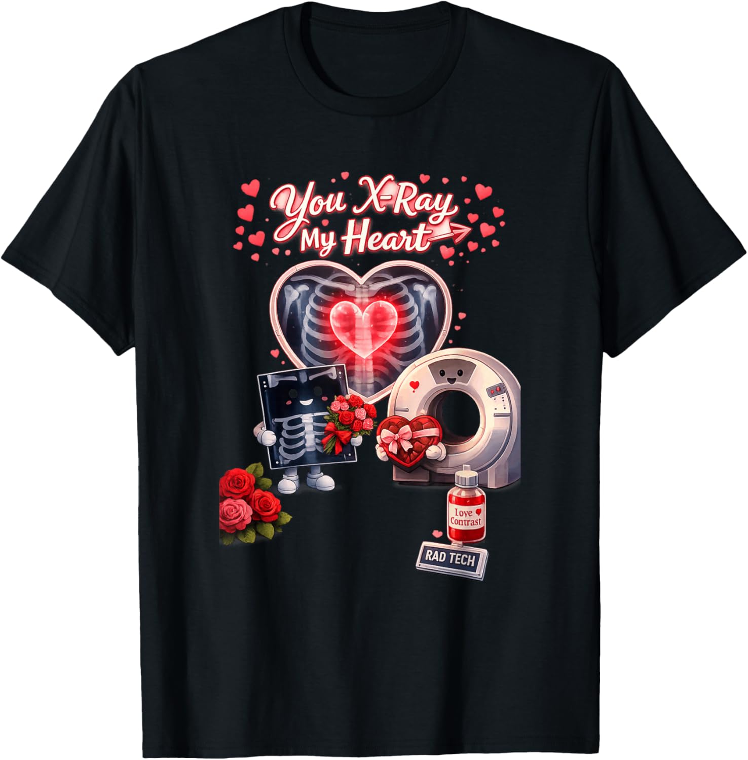 Be My Valentine Radiology Tech T-Shirt - T-Shirt | Black
