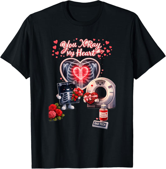 Be My Valentine Radiology Tech T-Shirt - T-Shirt | Black