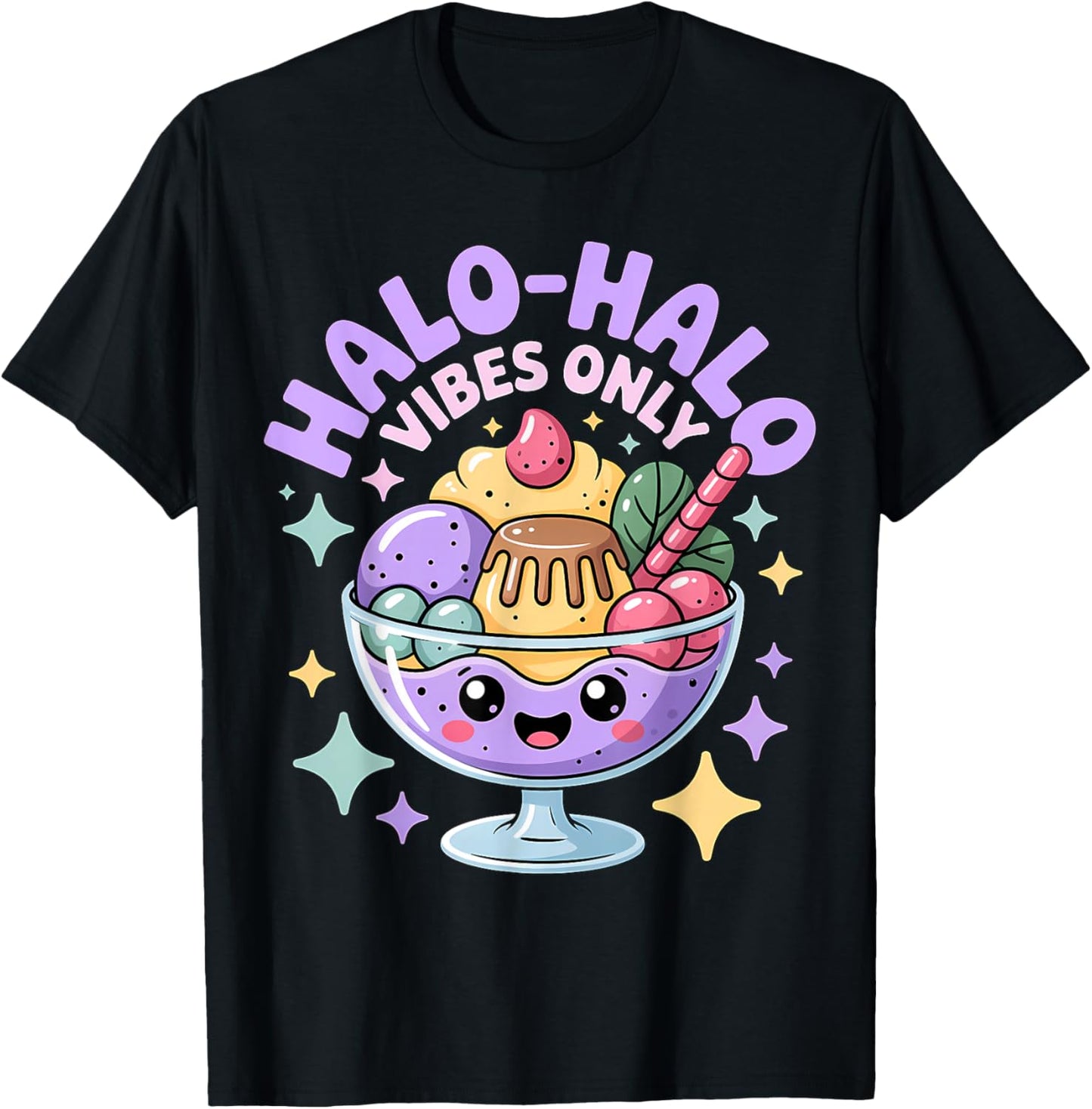 Cute Halo-Halo Filipino Dessert Pinay Pinoy T-Shirt - T-Shirt | Black