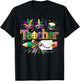 Custom Mardi Gras Teacher Coquette Pencil Holiday Mask Bow T-Shirt - T-Shirt | Black