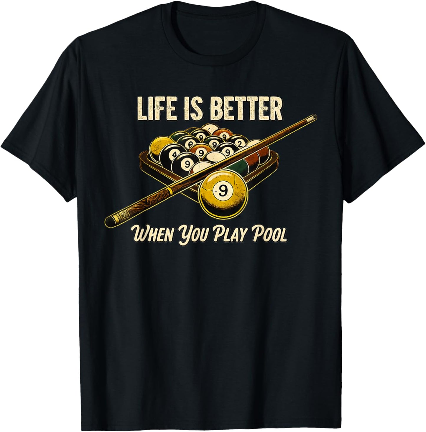 Life is Better When You Play Pool Women Billiards T-Shirt - T-Shirt | Black