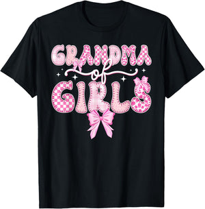Grandma of Girls Grandma Girls Grandmother Coquette T-Shirt - T-Shirt | Black