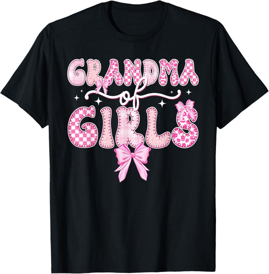 Grandma of Girls Grandma Girls Grandmother Coquette T-Shirt - T-Shirt | Black