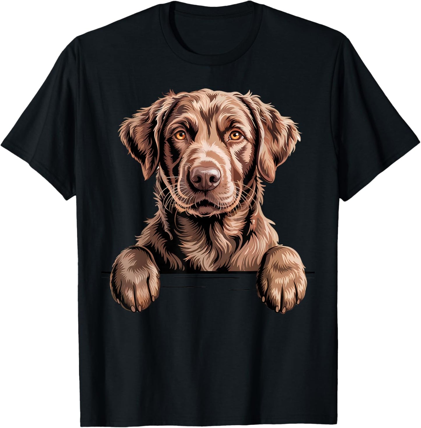 Chesapeake Bay Retriever Funny Peeking Chessie Dog Lover T-Shirt - T-Shirt | Black
