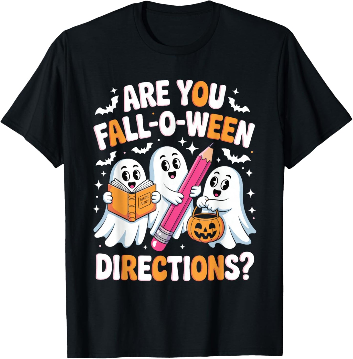 Cute Teacher Ghost are You Falloween Directions Women T-Shirt - T-Shirt | Black