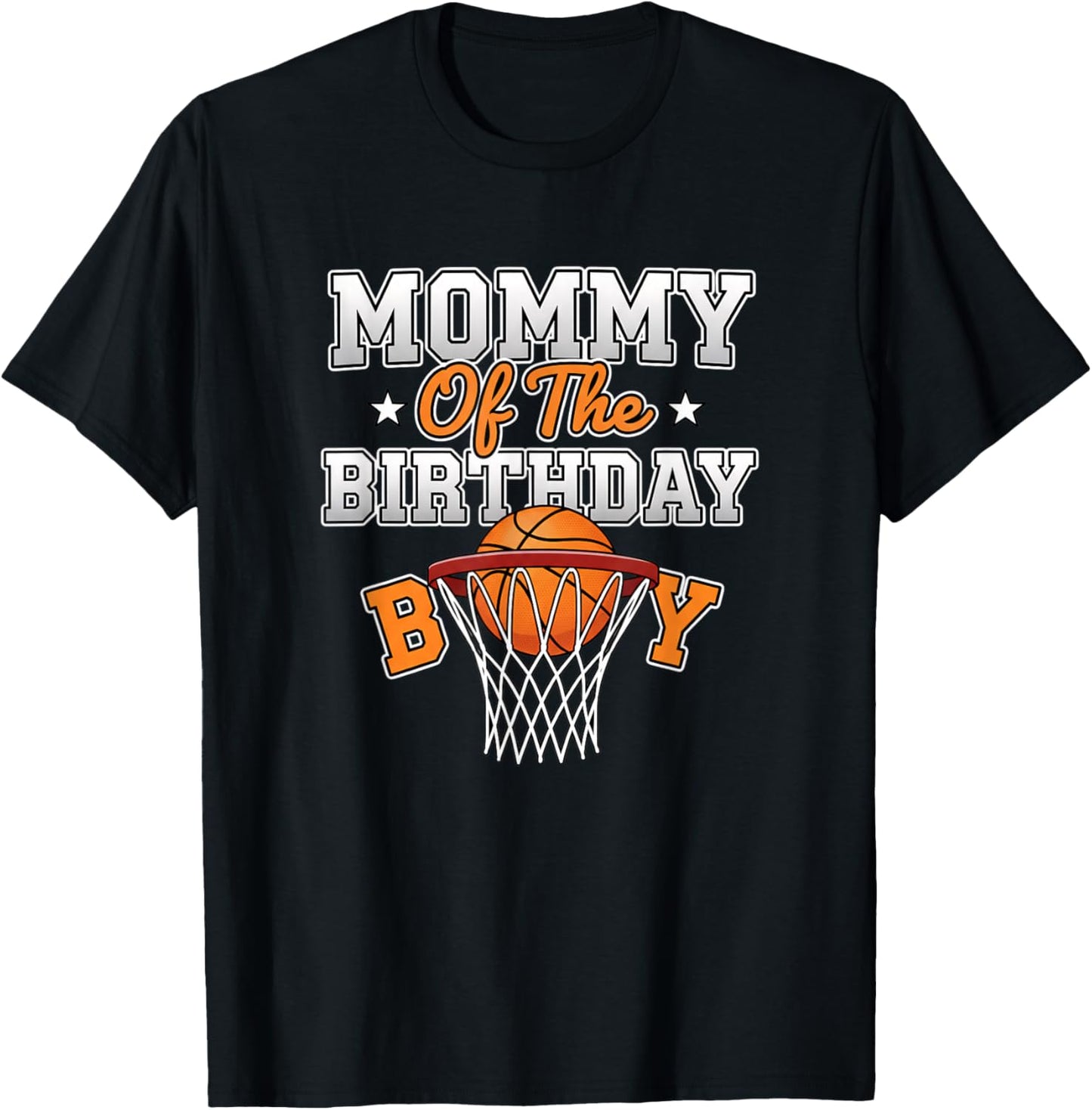 Mythical & Prehistoric Mommy of The Birthday Boy Basketball T-Shirt - T-Shirt | Black