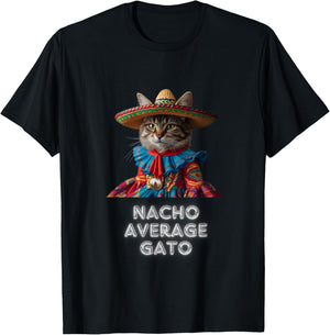 Gato Funny Cat Latino Women Girls Kids Fiesta Taco T-Shirt - T-Shirt | Black