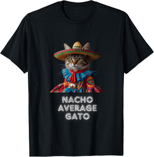 Gato Funny Cat Latino Women Girls Kids Fiesta Taco T-Shirt - T-Shirt | Black