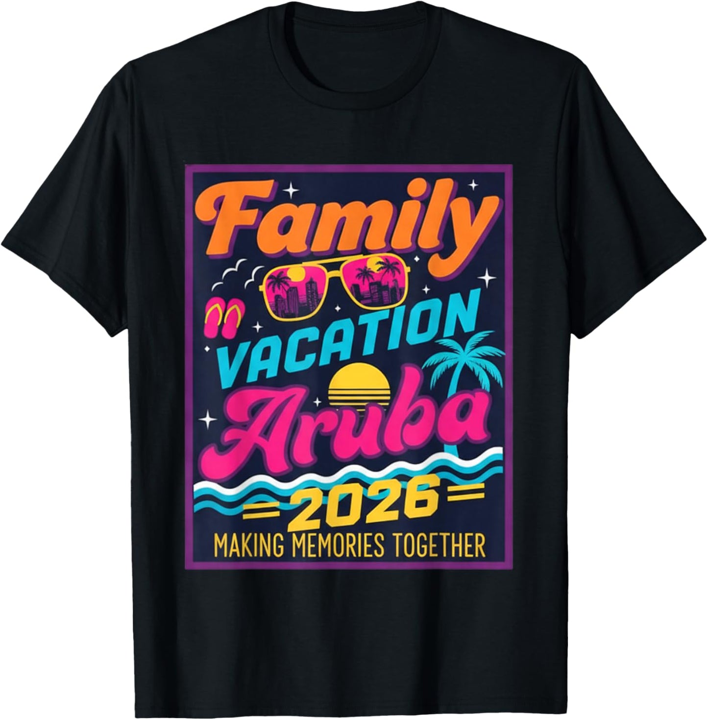 Family Vacation 2026 Aruba Matching Summer Vacation Women T-Shirt - T-Shirt | Black