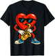 A Fun Cartoon RED Heart Playing Saxophone T-Shirt - T-Shirt | Black