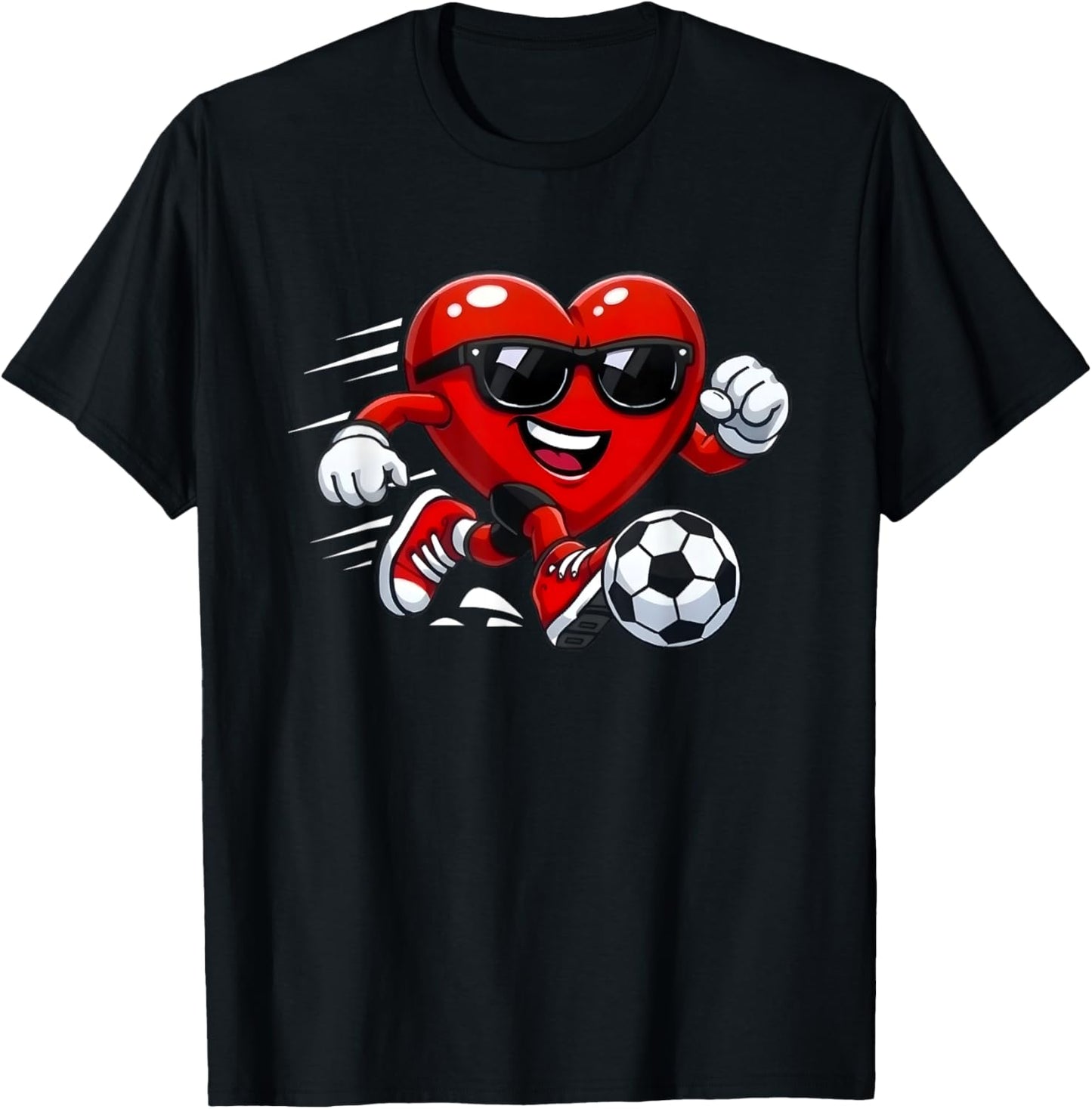 Valentine Soccer Heart Drip Sport Love Valentines Day Boys T-Shirt - T-Shirt | Black