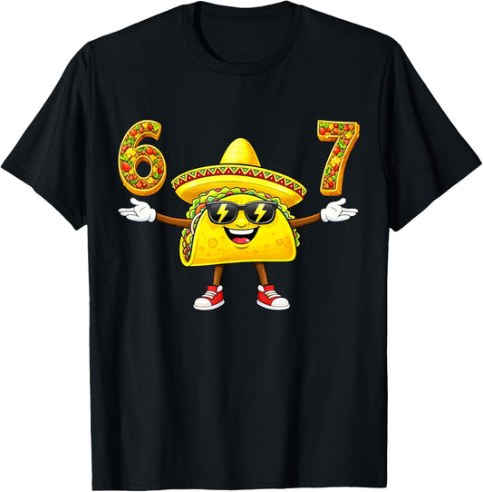 Funny 67 Cinco De Mayo Taco Mexican Six Seven 6 7 Boys Kids T-Shirt - T-Shirt | Black
