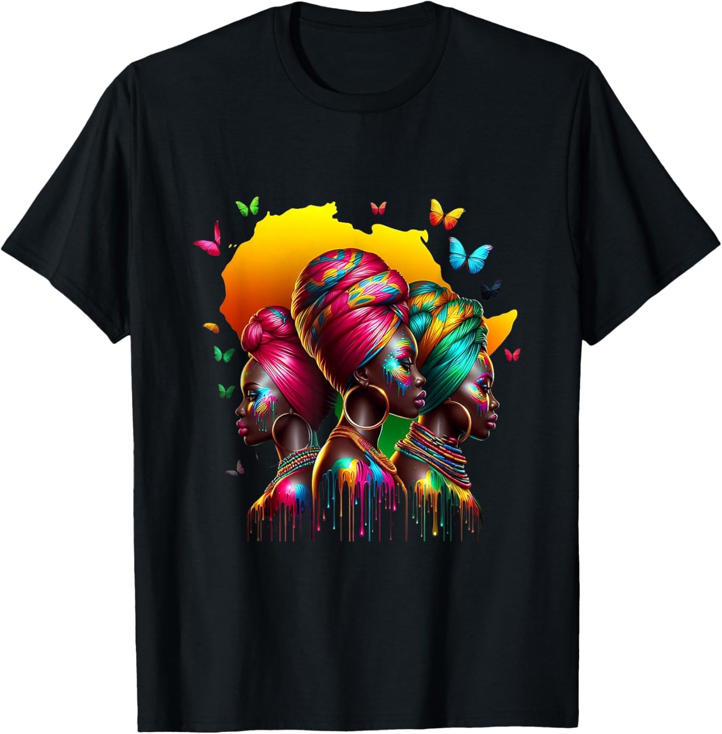 Black Women African Melanin Dope Queen Afro Headwrap Rooted T-Shirt - T-Shirt | Black